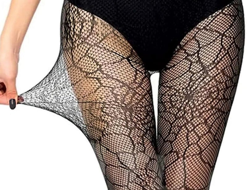OLYPHAN Witch Spider Web Pantyhose Stockings Spiderweb Gothic Tights Goth Pantyhose Witch Costume Fishnet for Women - Fishnets for Halloween Raves Cosplay - Image 2